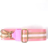 Schouderband metallic- Bubblegum Pink