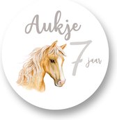Traktatie stickers met naam en leeftijd * paard