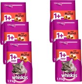 Whiskas - Kattenvoer - Brokjes met rundsmaak - 6 x 1.9kg