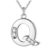 SALE - Damesketting – Vrouwenketting – Zilver – Letter Q - Valentijn - Cadeau voor haar