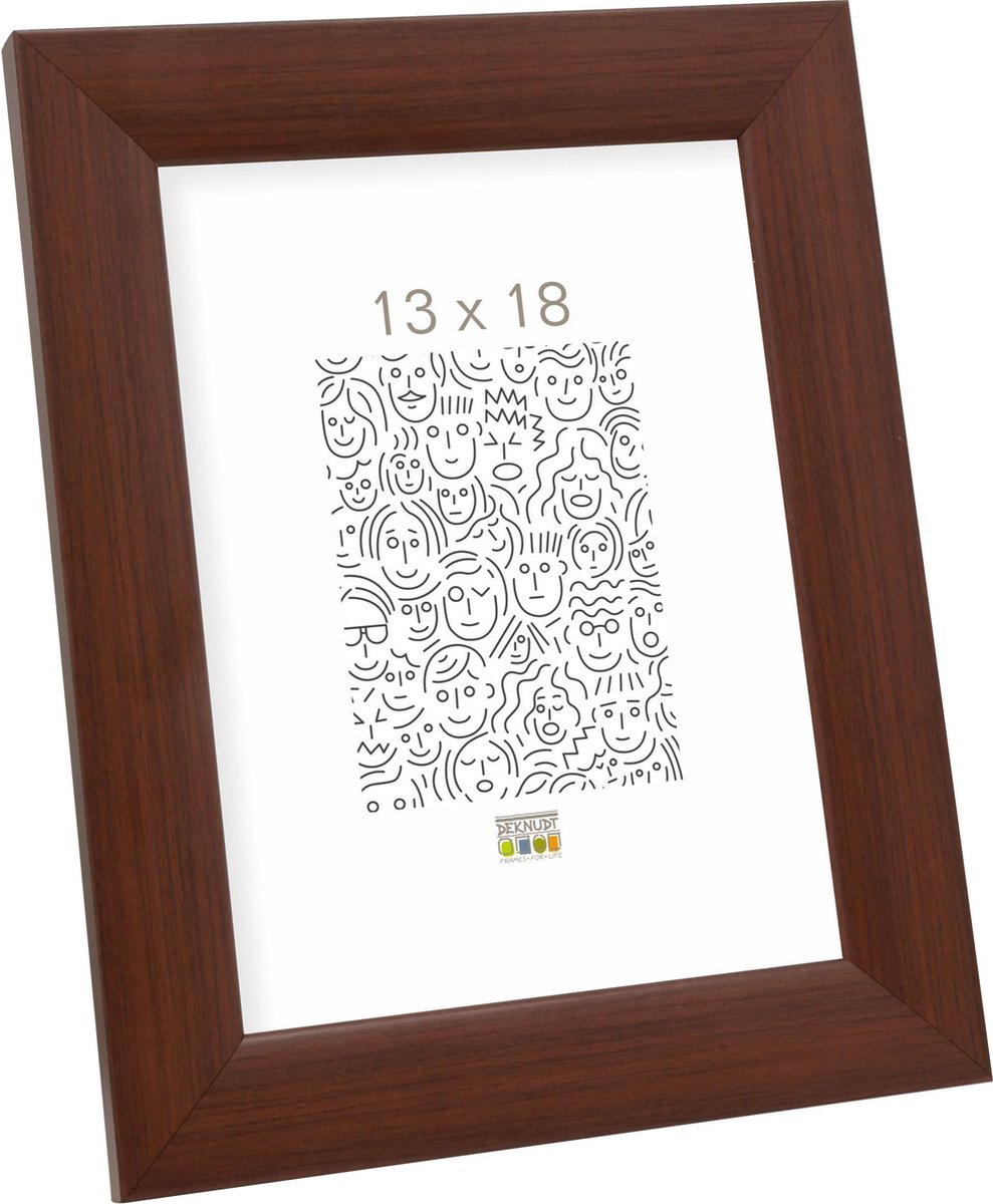 Deknudt Frames fotolijst S53GH7 - bruine houtkleur - hout - 13x18 cm roodbruin