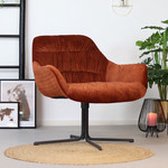 Bronx71® Velvet fauteuil Lizzy draaibaar koper