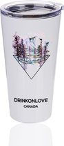 DRINKONLOVE - CANADA - Drinkbeker met rietje - RVS - 480 ml