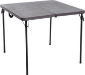 Outsunny Campingtafel, koffertafel, klaptafel, klapbare tafel, draagbaar, metaal 86 x 86 cm, koffiebruin A20-041