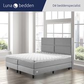 Luna Bedden - Boxspring Luna - 160x210 Compleet Grijs 4vaks Bed