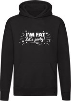 I'm Fat Let's party | Unisex | Trui | Sweater | Hoodie | Capuchon | Zwart | Sier | Ster | Feest | Dansen | Jolig