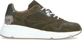 Manfield - Dames - Groene sneakers met cheetah detail - Maat 39