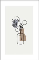 Walljar - Flower Vase Line Art - Muurdecoratie - Poster