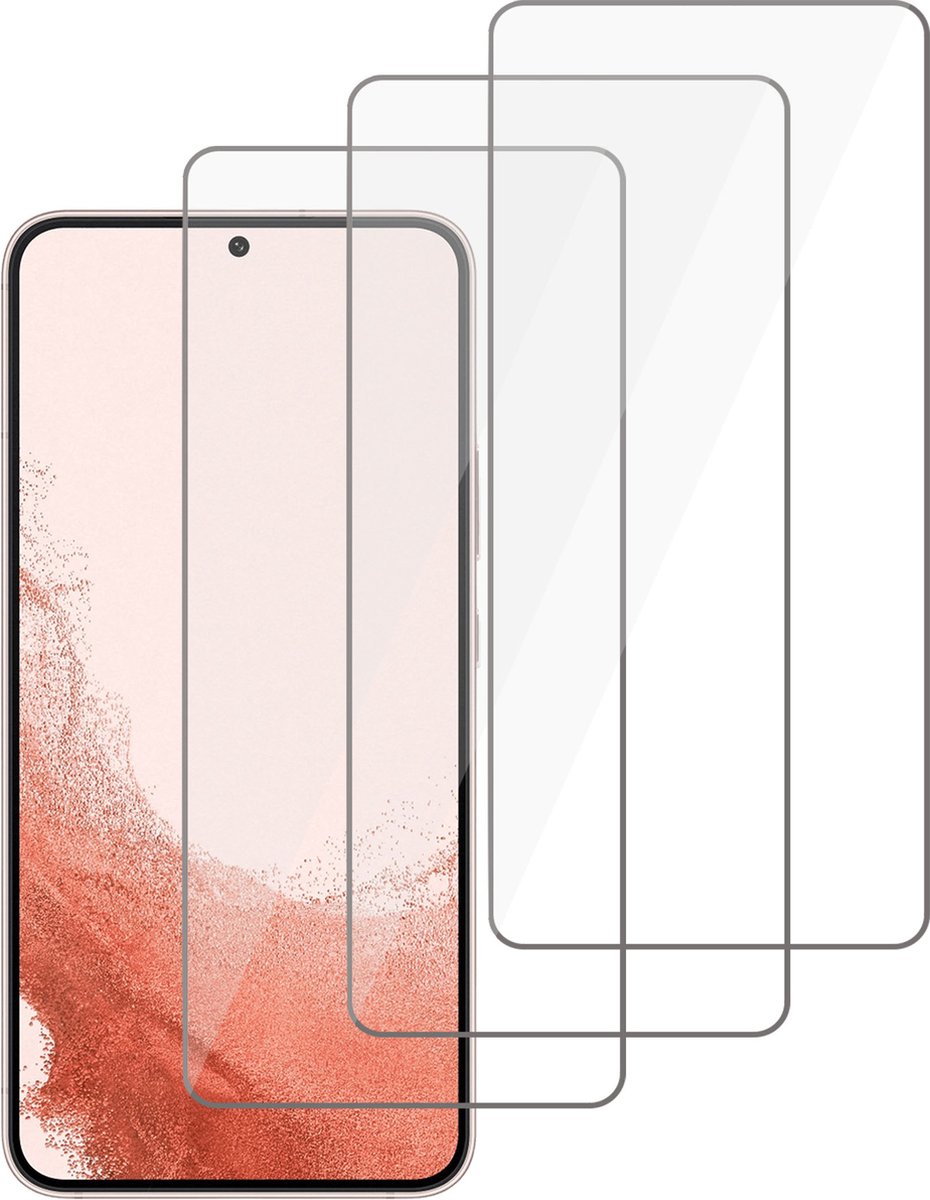 Screenprotector geschikt voor Samsung S22 Plus – Screen Protector Tempered Glass– 3 Stuks
