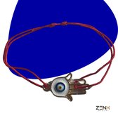 Armband Hand van Fatima | Hamsa hand armband Goud & Rood bij ZenXstore