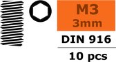 Revtec - Stelschroef - Binnenzeskant - M3X3 - Staal - 10 st