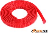 Revtec - Kabel beschermhoes - Gevlochten - 6mm - Rood - 1m