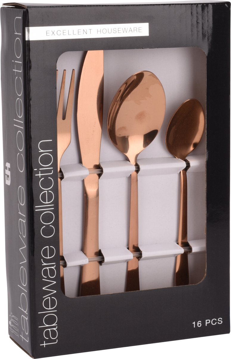 Excellent Houseware Cutlery Luxe Bestekset Koper 16delig