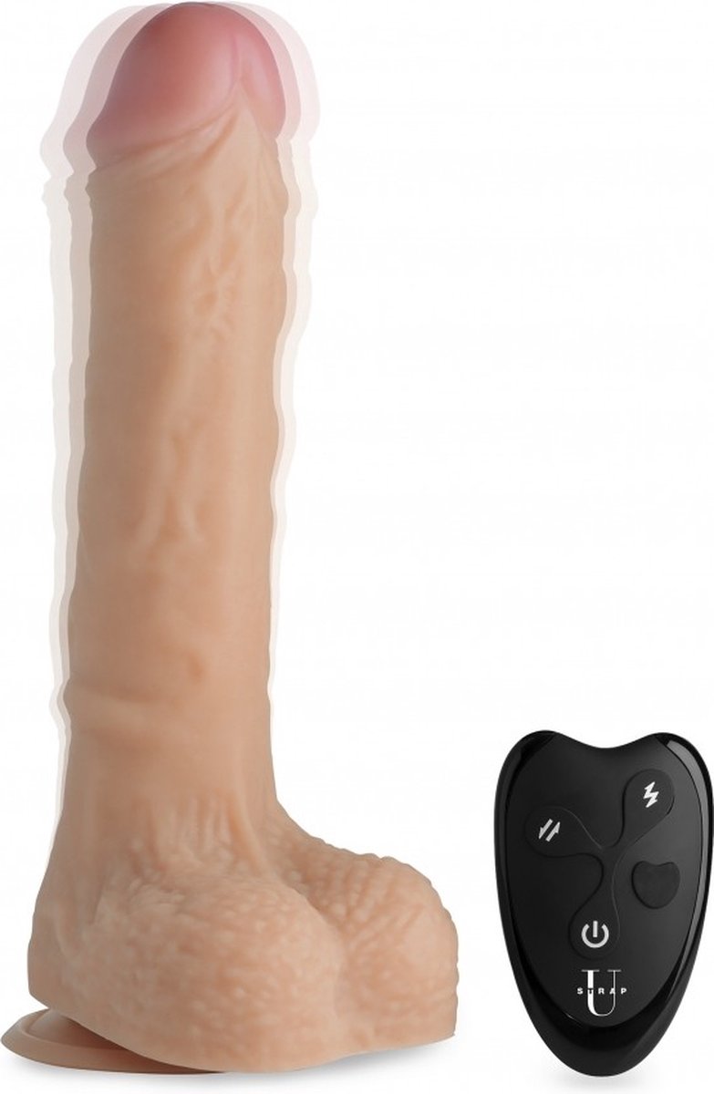 Goedkoopste XR Brands Real Thrust - Thrusting Silicone Dildo with Remote Control flesh
