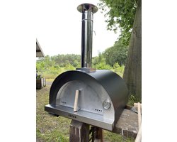 BEEK - Classico 70 - pizzaoven inclusief Hoes Pizzaschep en ovenborstel - houtgestookt - Zwart - tot 2 pizza's tegelijk