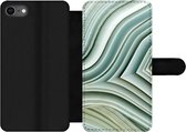 Bookcase Geschikt voor iPhone 8 telefoonhoesje - Natuursteen - Abstract - Grijs - Met vakjes - Wallet case met magneetsluiting