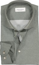 Profuomo slim fit overhemd - poplin - groen - Strijkvriendelijk - Boordmaat: 39