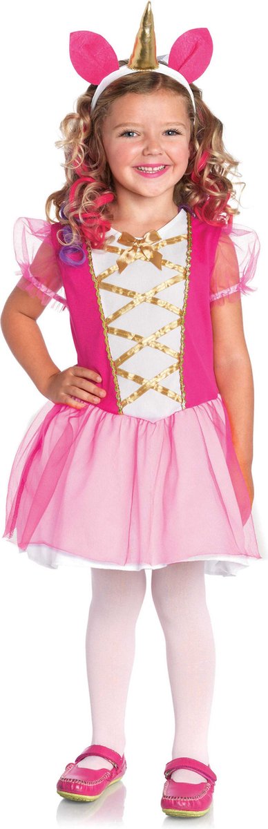 Magical Unicorn Dress Volwassenen Vrouwen Roze Glitter and Glamour Maat 1