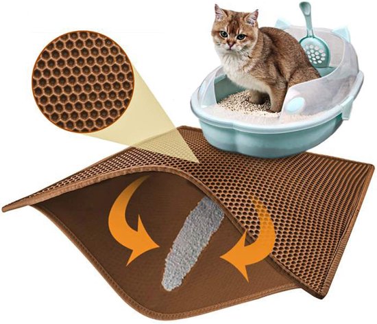 Kattenbakmat – Grit Opvanger – 40 X 50 Cm – Waterdicht – Kattenmat Met Filter – Kattenbak Accessoires – Kat Benodigheden – Cat Litter Mat – Dubbele Laag