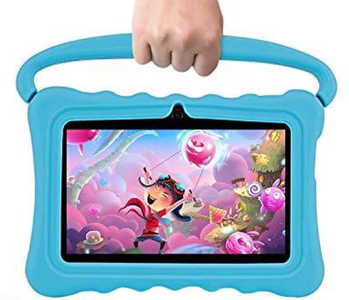 Lipa Veidoo kinder tablet Blue 7 inch - Met spellen software - Play store - Ouder bescherming - Speciaal IPS scherm met bescherming ogen - Met bumper - Veidoo