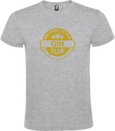 Grijs  T shirt met  " Member of the Gin club "print Goud size XXL