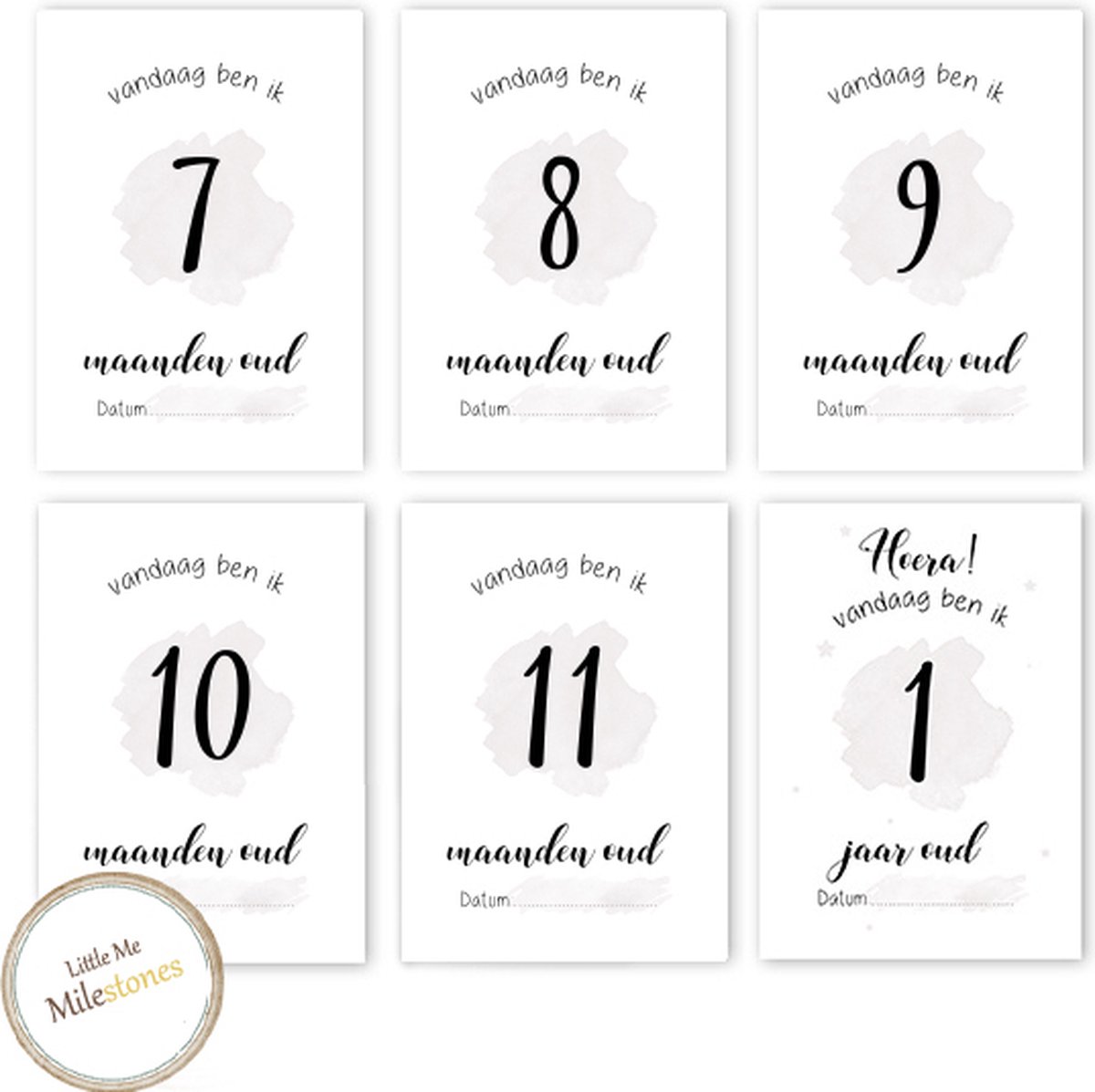 Goedkoopste 18 Mijlpaalkaarten - Milestone kaarten - Mijlpaal - Babykaart - Mijlpaal baby - Babykaarten - Milestone Baby cards - extended Hello little me