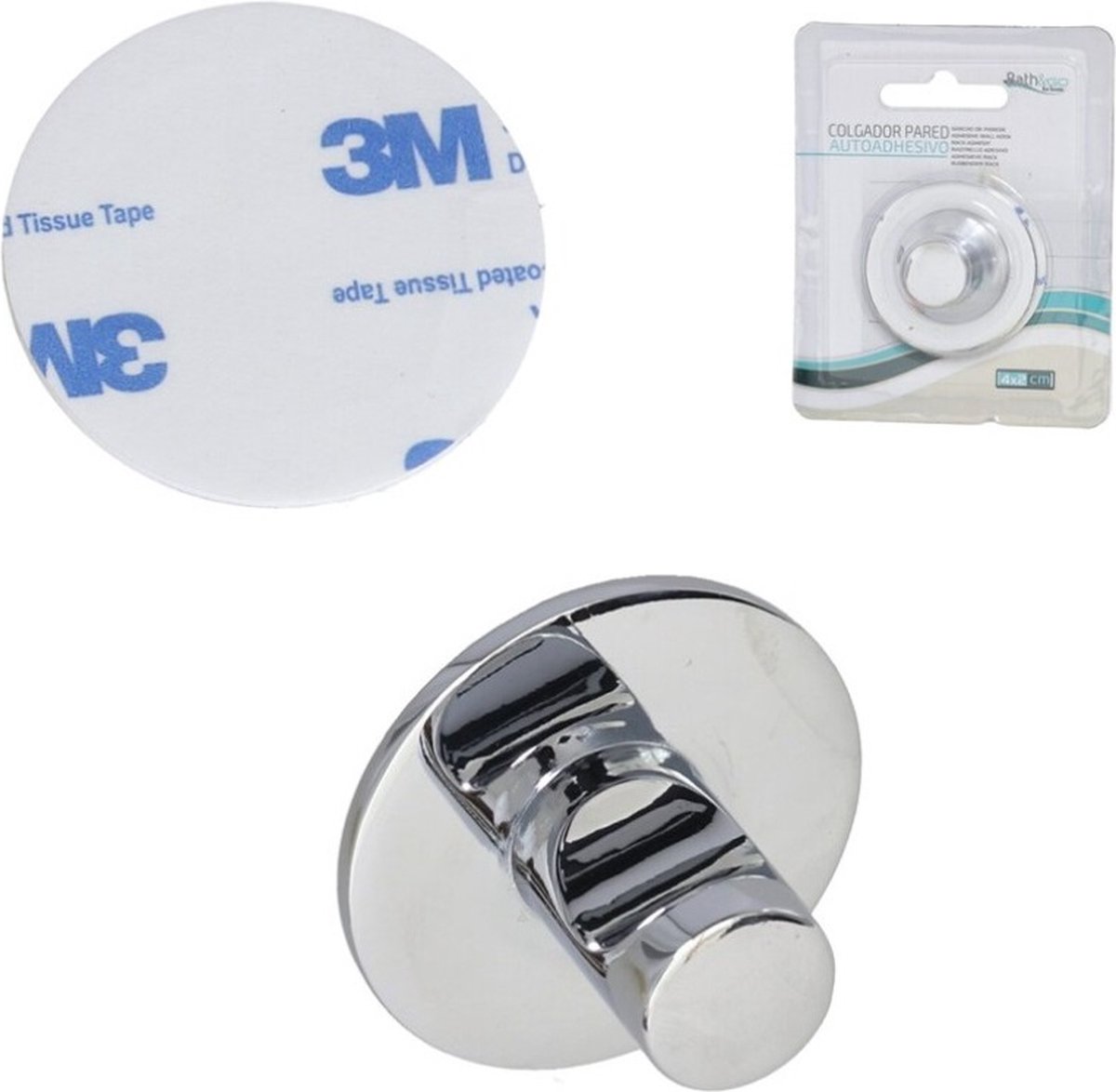 Handdoekhaak chroom met 3 M bevestiging- Handdoek hanger- Haaks zonder boren| Badkamer| Keuken
