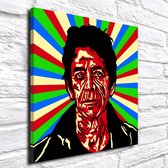 Pop Art Lou Reed Canvas - 100 x 100 cm - Canvasprint - Op dennenhouten kader - Geprint Schilderij - Popart Wanddecoratie