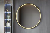 Bella Mirror - Spiegel met verlichting – Badkamerspiegel Rond – Antivocht – Anticondens – Ledverlichting - 120 cm - Met zwart frame