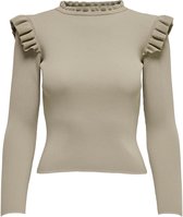 ONLY ONLSIA SALLY RUFFLE LS PULLOVER KNT NOOS Dames Trui - Maat  L