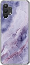 Geschikt voor Samsung Galaxy A32 5G hoesje - Natuursteen - Paars - Edelstenen en mineralen - Siliconen Telefoonhoesje