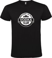 Zwart  T shirt met  " Member of the Vodka club "print Zilver size M