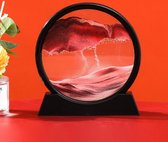 Artick Bewegende Zandkunst - 3D Landschap - Decoratie In Glas - Sand Art - Cirkel - 18 cm - Roze