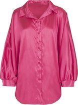 Oversized satin blouse pink