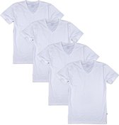 Claesens 4-pack Shirts met V-hals Stretch wit