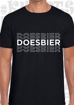 DOESBIER heren t-shirt - Zwart - Maat M - korte mouwen - grappige teksten - leuke shirtjes - humor - quotes - kwoots - kado - cadeau - Mag ik bestellen