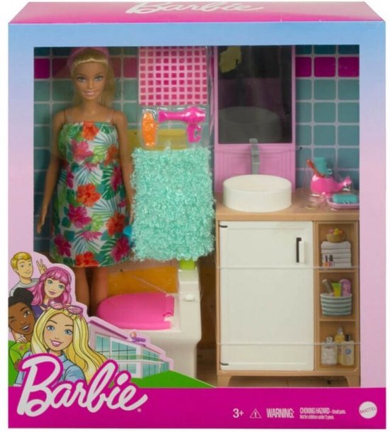 Barbie - Chambre et poupée - Salle de bain (GRG87) | bol.com