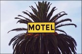 Walljar - Motel Sign - Muurdecoratie - Poster met lijst