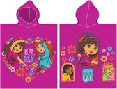 Dora badponcho - paars - LOVE my Friends poncho handdoek - 50 x 115 cm.