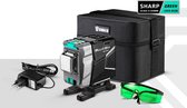 Deko® Nivellerende Kruislijnlaser - 12 lijnen - Bouwlaser - 360 ° - Bereik tot 30M - Waterdicht - Laserwaterpas - Met opbergkoffer - Met veiligheidsbril
