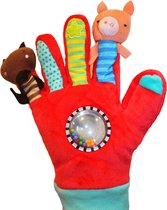 Eurekakids Speelhandschoen Rood - Handschoen om met Baby te Spelen - Met Rammelaar - Vanaf 0 / 6 Maanden