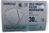 Ivrou FFP2 Medisch mondkapje met hoofdband 30 stuks -  wit gecertificeerd - Mondkapje wintersport- minder last van oren