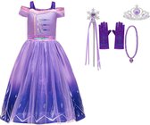 Prinsessenjurk meisje - Elsa jurk - Prinsessen Verkleedkleding  - maat 110/116 (120) - Prinsessenjurk- Elsa Kleed - Verjaardag