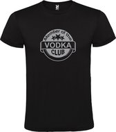 Zwart  T shirt met  " Member of the Vodka club "print Zilver size M