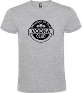 Grijs  T shirt met  " Member of the Vodka club "print Zwart size XXL