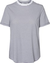 Pieces T-shirt Pcria Ss Fold Up Tee Noos 17093747 Bright White/ Maritime B Dames Maat - XL