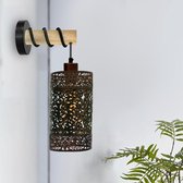 Moderne massief houten arm metalen holle gecombineerde bewaker hangende lichte kooi binnenwandlamp