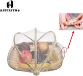 Aspirito® Handgeweven Bamboe Fruitmand - Ronde broodmand - Decoratief - Picknickmand - Anti Muggen