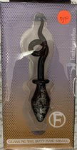 Fashionistas - glazen anaalplug - met mooi design - zwart - small
