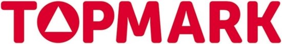 TOPMARK logo in rood met witte driehoek.